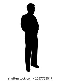 Young man silhouette vector