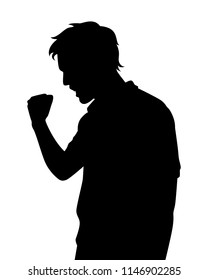 Young man silhouette vector