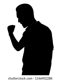 Young man silhouette vector