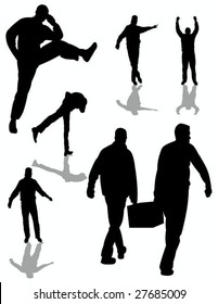 young man silhouettes