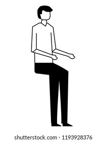 young man sitting avatar character