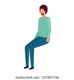 young man sitting avatar character