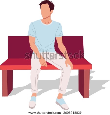 Young man sitting on a bench