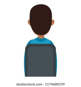 young man sitting on chair on back