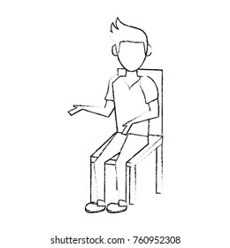 Young man sitting on chair
