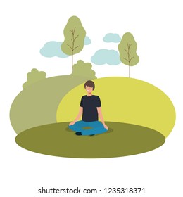 young man sitting in the park