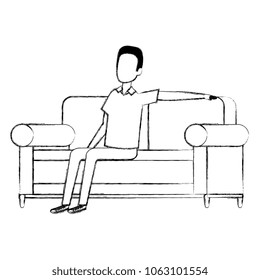 young man sitting in sofa