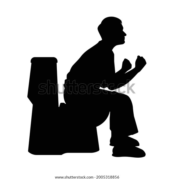 Young Man Sitting Toilet Bowl Silhouette Stock Vector Royalty Free 2005318856 Shutterstock