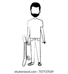 young man with skate board avatar character