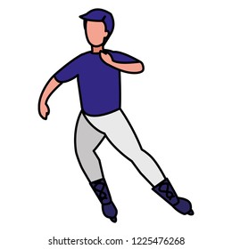 young man with skates character