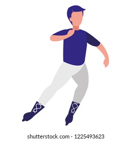 young man with skates character