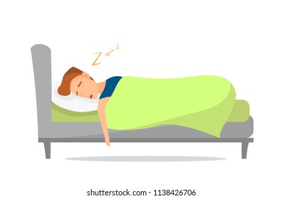 Boy Sleeping In Bed Stock Vectors, Images & Vector Art | Shutterstock