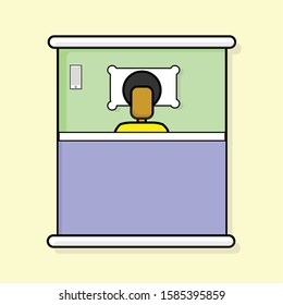 young man sleeping in his bed