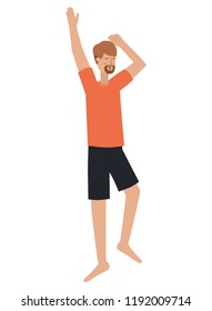 young man with sleeping pose avatar character