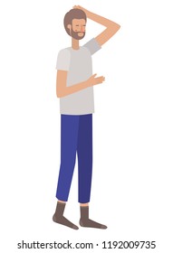 young man with sleeping pose avatar character
