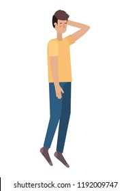 young man with sleeping pose avatar character