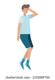 young man with sleeping pose avatar character