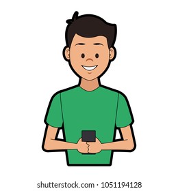 Young man with smartphone