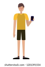 young man with smartphone