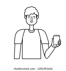 young man with smartphone