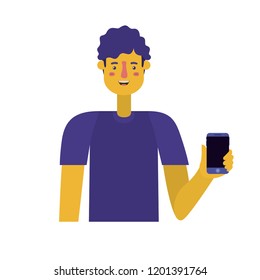 young man with smartphone