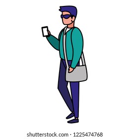 young man with smartphone