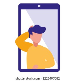 young man with smartphone