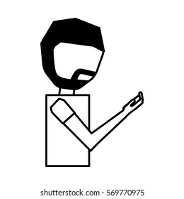 young man with smartphone avatar character vector illustration design