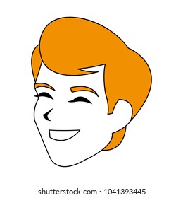 Young man smiling cartoon