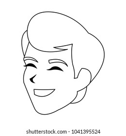 Young man smiling cartoon