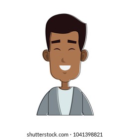 Young man smiling cartoon