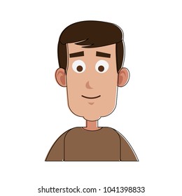 Young man smiling cartoon