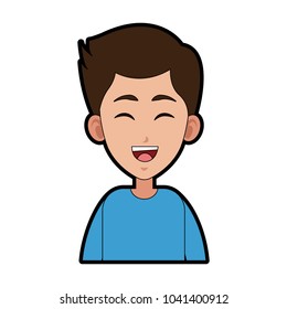 Young man smiling cartoon