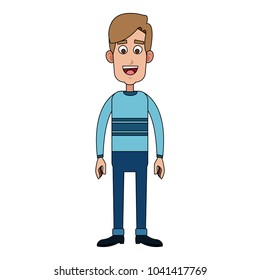 Young man smiling cartoon