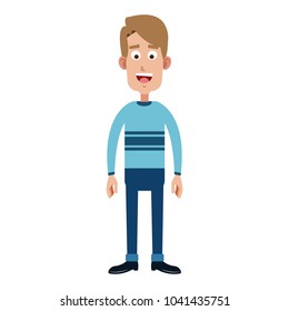 Young man smiling cartoon