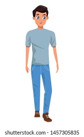 Young man smiling with casual clothes vector illustration graphic design.