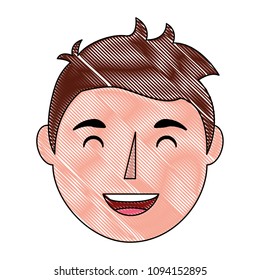 young man smiling face character