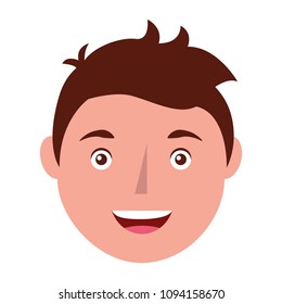 young man smiling face character