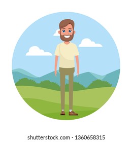 young man smiling in park