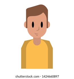 Young man smiling profile cartoon vector illustration graphic design