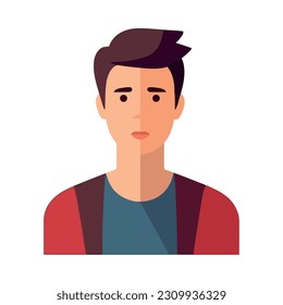 young man smiling profile character isolated