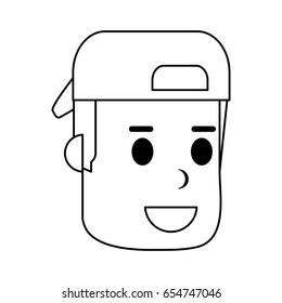 young man smiling wearing backwards hat icon image 