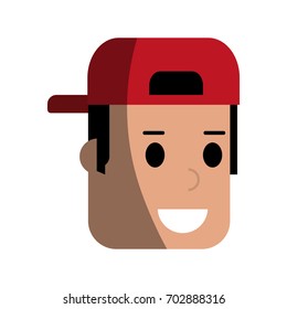 Young Man Smiling Wearing Backwards Hat Icon Image