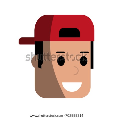 young man smiling wearing backwards hat icon image