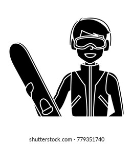 Young man with snowboard