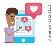 Young man and social networks