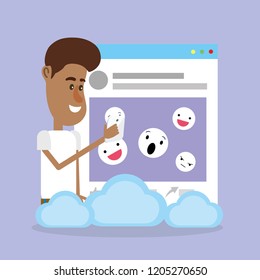 Young man and social networks
