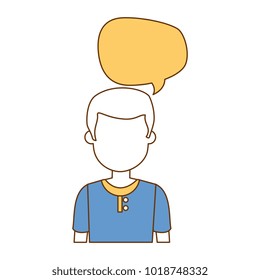 young man with speech bubble avatar character