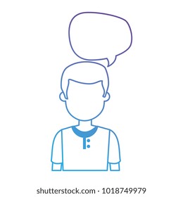 young man with speech bubble avatar character
