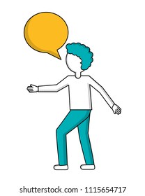 young man with speech bubble avatar character